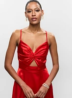 Aidan Mattox - Cutout Front Satin Gown