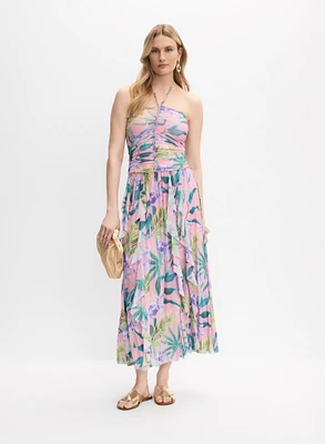 Strapless Mesh Maxi Dress