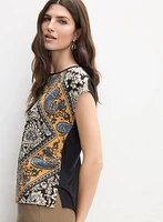 Mixed Paisley Print Top