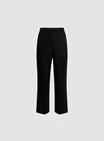 Pantalon en lin mélangé à jambe semi-évasée