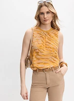 Striped Sleeveless Blouse