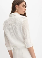 Tonal Gingham Print Blouse