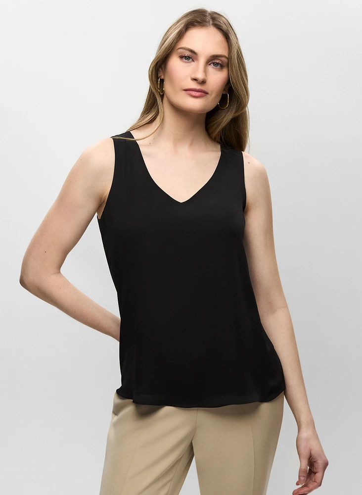 Essential Sleeveless V-Neck Blouse