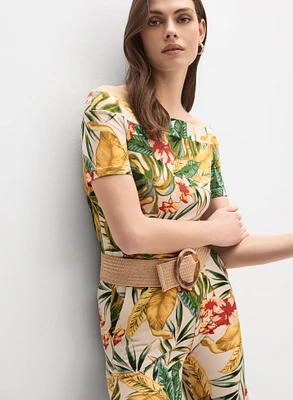 Tropical Off-Shoulder Top