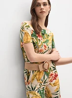 Tropical Off-Shoulder Top