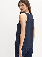 Blouse sans manches en crêpe