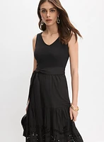 Robe maxi en coton à découpes