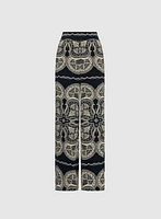 Paisley Wide-Leg Pants