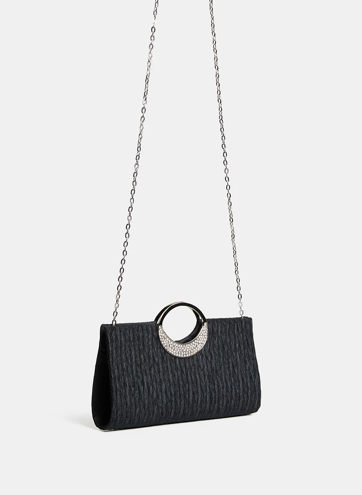 Textured Satin Clutch
