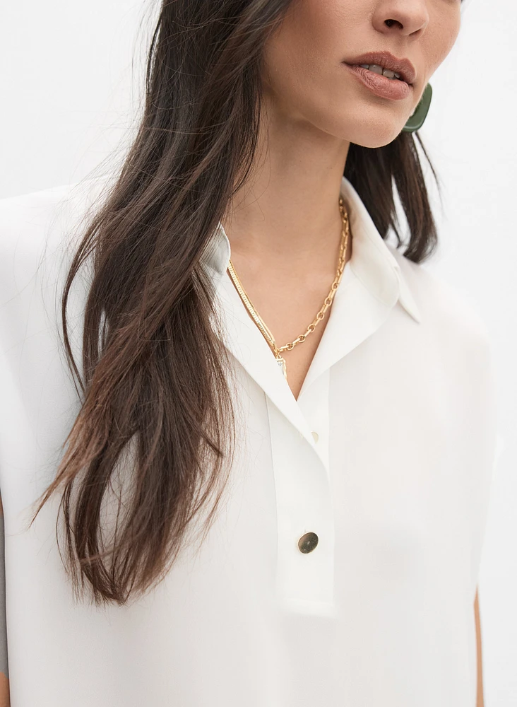 Blouse à demi boutonnage