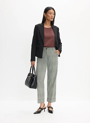 Veste à col cranté et pantalon en prince de Galles