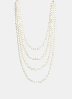 Multi-Row Faux Pearl Necklace