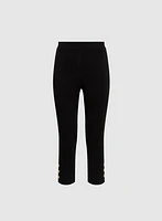 Buttoned Hem Capris
