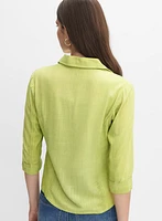 Blouse boutonnée en mélange de lin