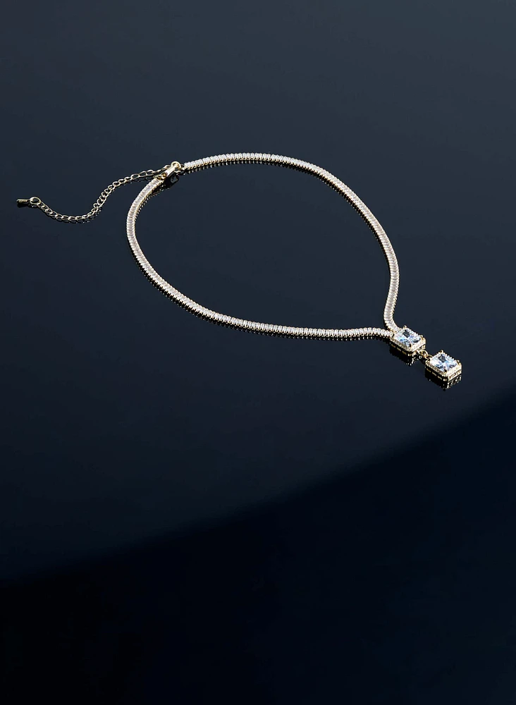 Collier à pendentif de zircons cubiques