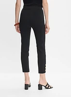 Buttoned Hem Capris
