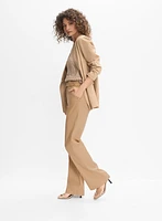 Stretch Linen Wide-Leg Pants