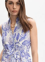 Robe en lin à motif floral