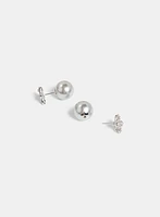 Boucles d'oreilles à trèfle en cristaux et perle