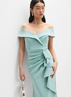 BA Nites - Off-Shoulder Waterfall Ruffle Dress