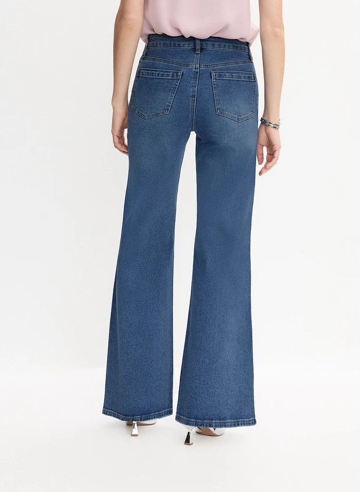 Rhinestone Wide-Leg Jeans