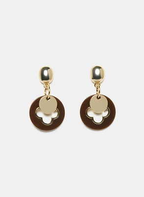 Boucles d'oreilles pendantes à effet trèfle