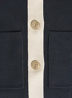 Cardigan boutonné à bande contrastante