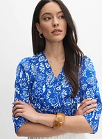 Paisley Smocked Waist Blouse