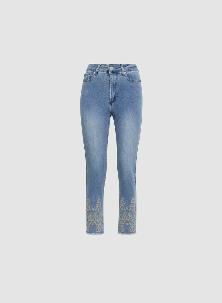 Embellished Slim Leg Jeans