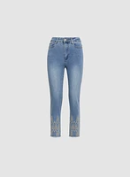Embellished Slim Leg Jeans