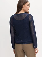 Open Knit Pullover Sweater