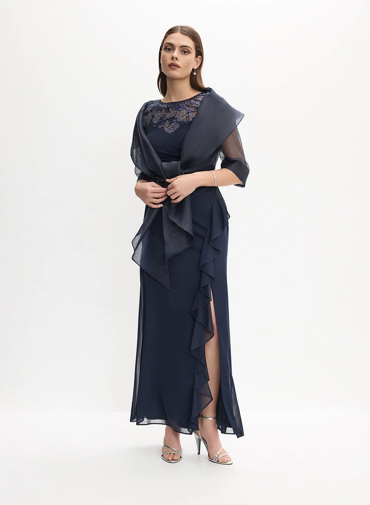 Boléro en organza avec lien à nouer
