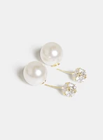 Pearl Back Crystal Stud Earrings