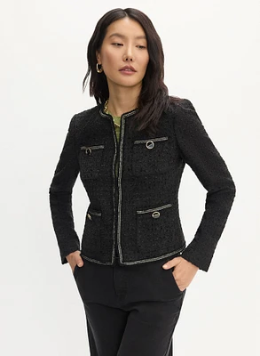 Button Detail Bouclé Jacket