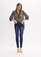 Jean à jambe étroite en denim doux