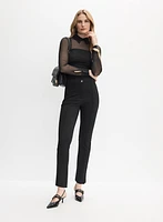 Pintuck Straight-Leg Pants