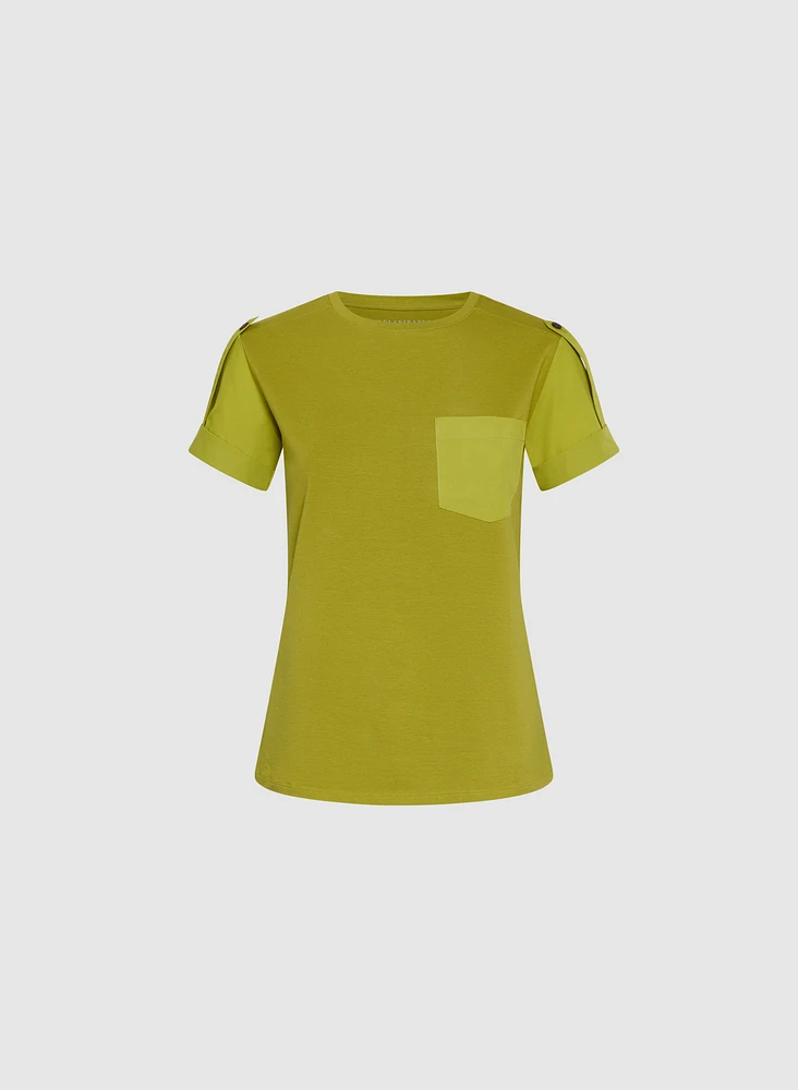T-shirt à détail en satin