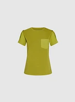 T-shirt à détail en satin