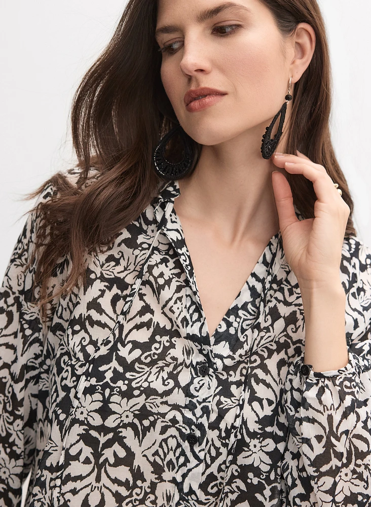 Blouse en coton à motif abstrait