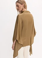Flare Sleeve Satin Blouse