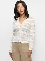 Cardigan en tricot à volants