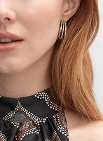 Textured 2-Tone Hoop Earrings
