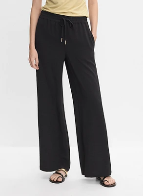Drawstring Waist Wide-Leg Pants