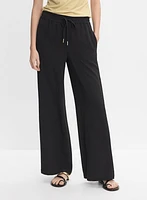 Drawstring Waist Wide-Leg Pants