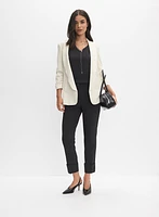 Pantalon droit à ourlet repli