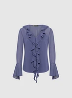 Blouse en chiffon à volants