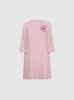Robe à rosette en chiffon plissé
