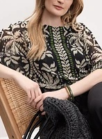 Mixed Tropical Print Blouse