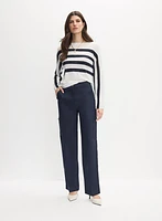 Striped Placement Print Sweater