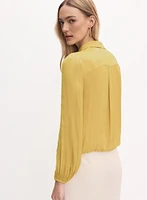 Blouse en satin à ourlet torsad